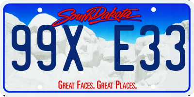 SD license plate 99XE33