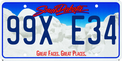 SD license plate 99XE34