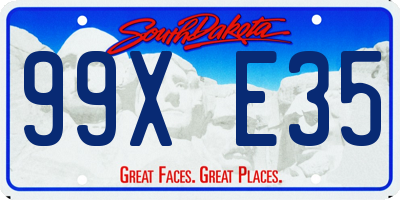 SD license plate 99XE35