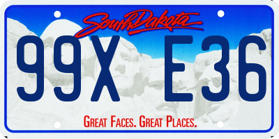 SD license plate 99XE36