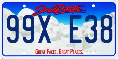 SD license plate 99XE38