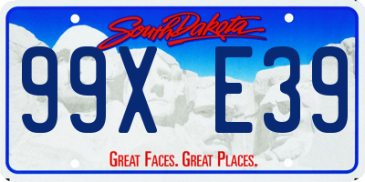 SD license plate 99XE39