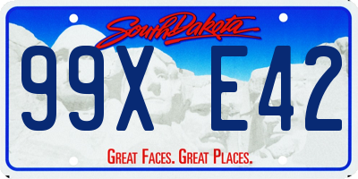 SD license plate 99XE42