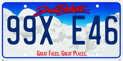 SD license plate 99XE46