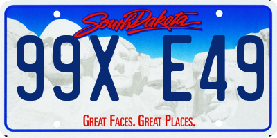 SD license plate 99XE49