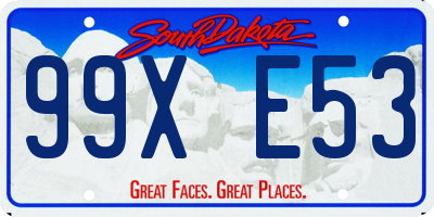 SD license plate 99XE53