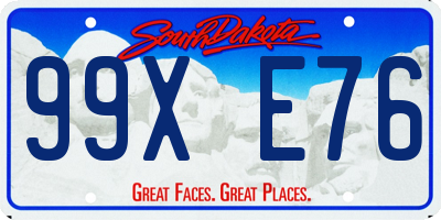 SD license plate 99XE76