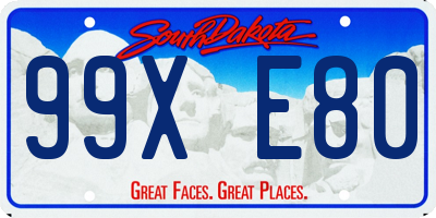 SD license plate 99XE80