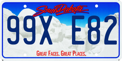 SD license plate 99XE82
