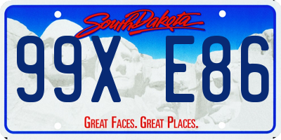 SD license plate 99XE86