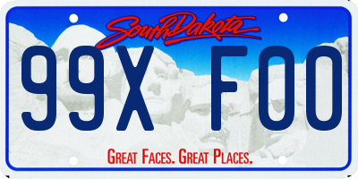 SD license plate 99XF00