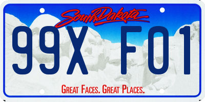 SD license plate 99XF01
