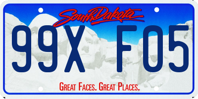 SD license plate 99XF05
