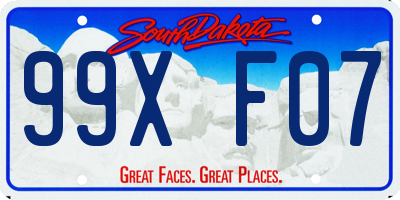 SD license plate 99XF07