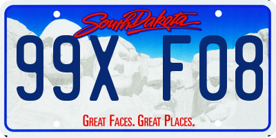 SD license plate 99XF08