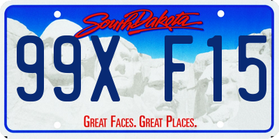 SD license plate 99XF15