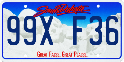 SD license plate 99XF36