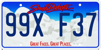 SD license plate 99XF37