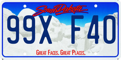 SD license plate 99XF40