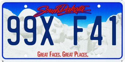 SD license plate 99XF41