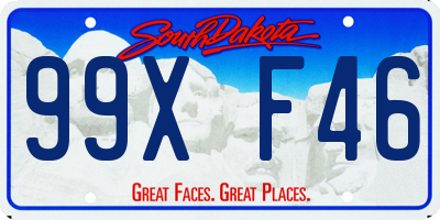SD license plate 99XF46