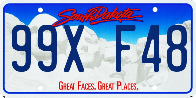 SD license plate 99XF48