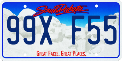 SD license plate 99XF55