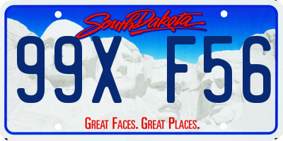 SD license plate 99XF56