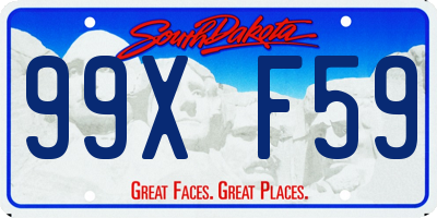 SD license plate 99XF59