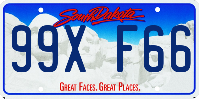 SD license plate 99XF66