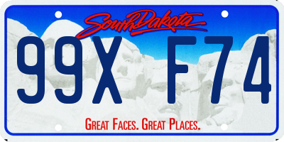 SD license plate 99XF74