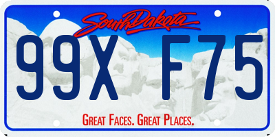 SD license plate 99XF75