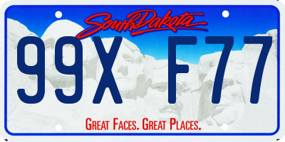SD license plate 99XF77