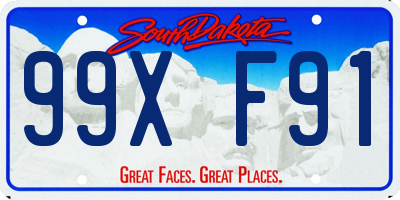 SD license plate 99XF91