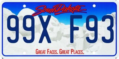 SD license plate 99XF93