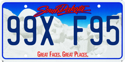 SD license plate 99XF95