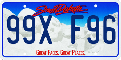 SD license plate 99XF96