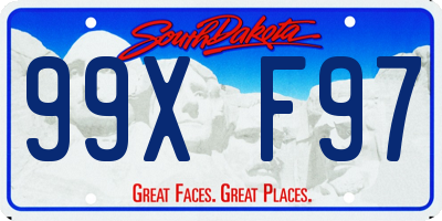 SD license plate 99XF97