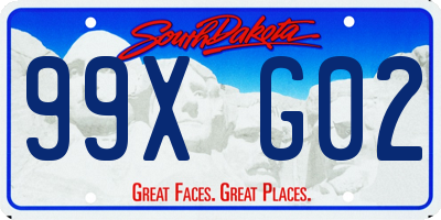 SD license plate 99XG02