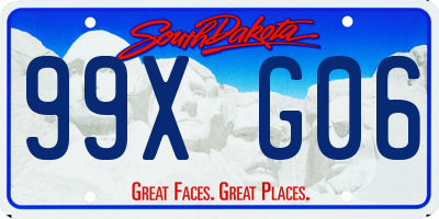 SD license plate 99XG06