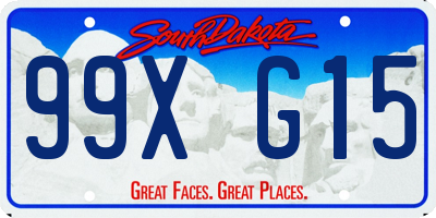 SD license plate 99XG15