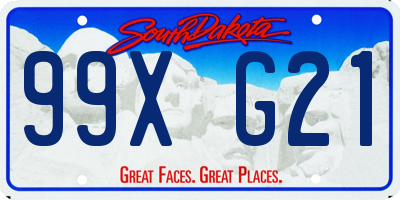 SD license plate 99XG21