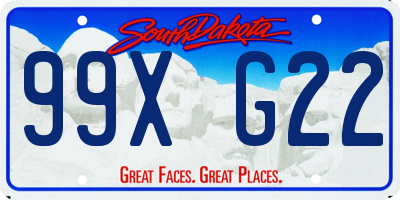 SD license plate 99XG22
