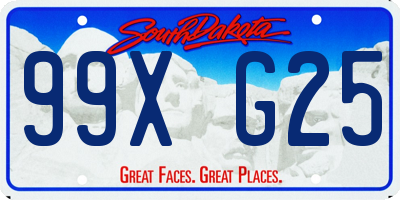 SD license plate 99XG25