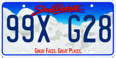 SD license plate 99XG28