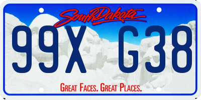 SD license plate 99XG38
