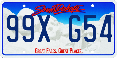 SD license plate 99XG54