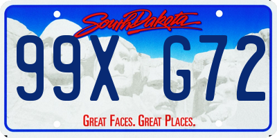 SD license plate 99XG72