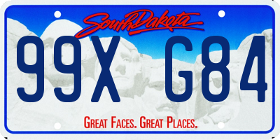 SD license plate 99XG84