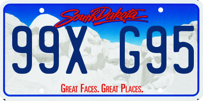 SD license plate 99XG95